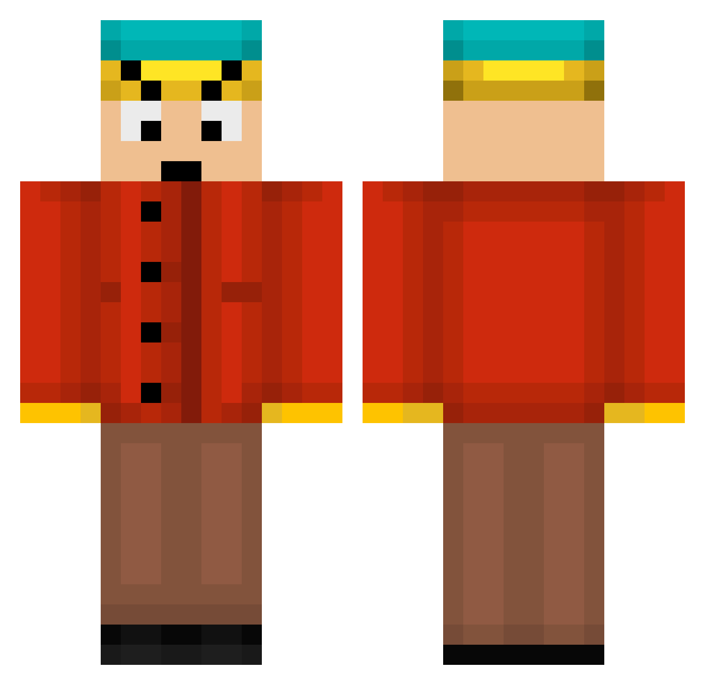 hawyson Minecraft skin, front and back view