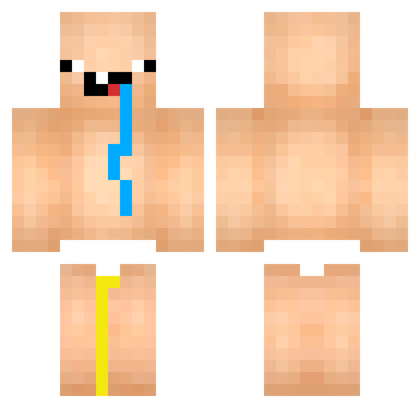 SuperEthanol Minecraft skin, front and back view