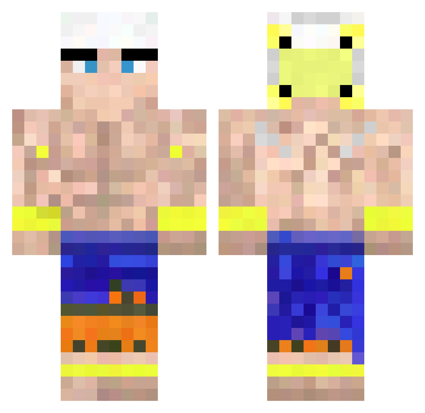 ElRealYami Minecraft skin, front and back view