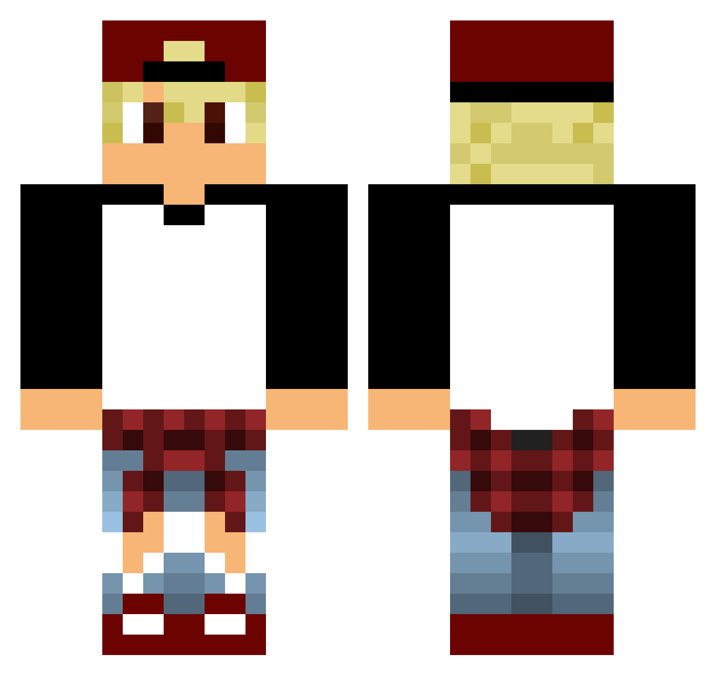 Badtothebone37 Minecraft skin, front and back view