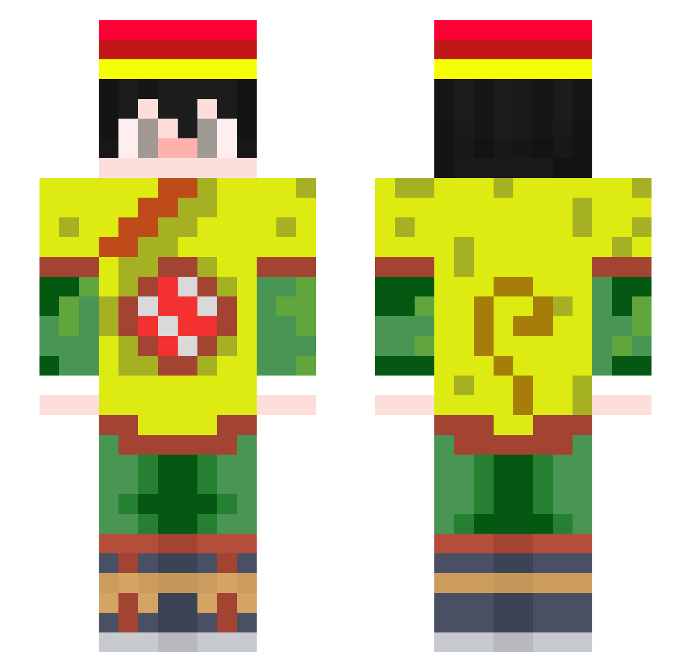 YU_Y1N Minecraft skin, front and back view
