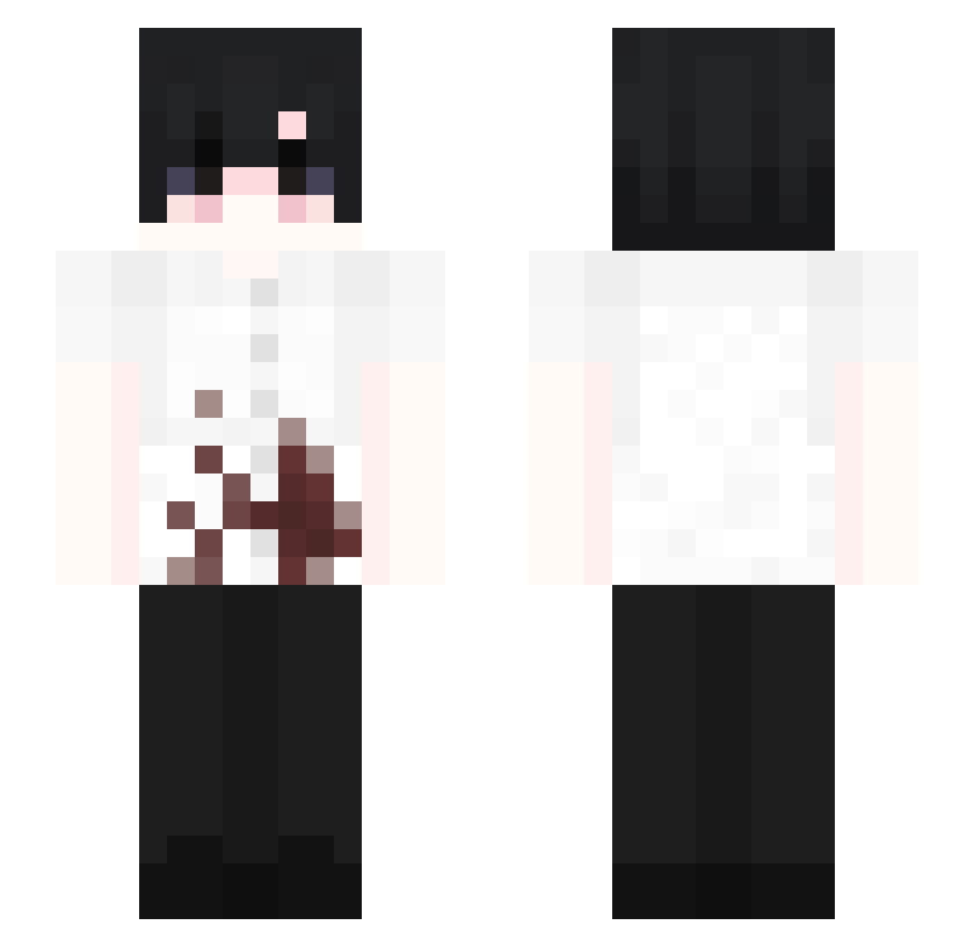 PRlVACY Minecraft skin, front and back view