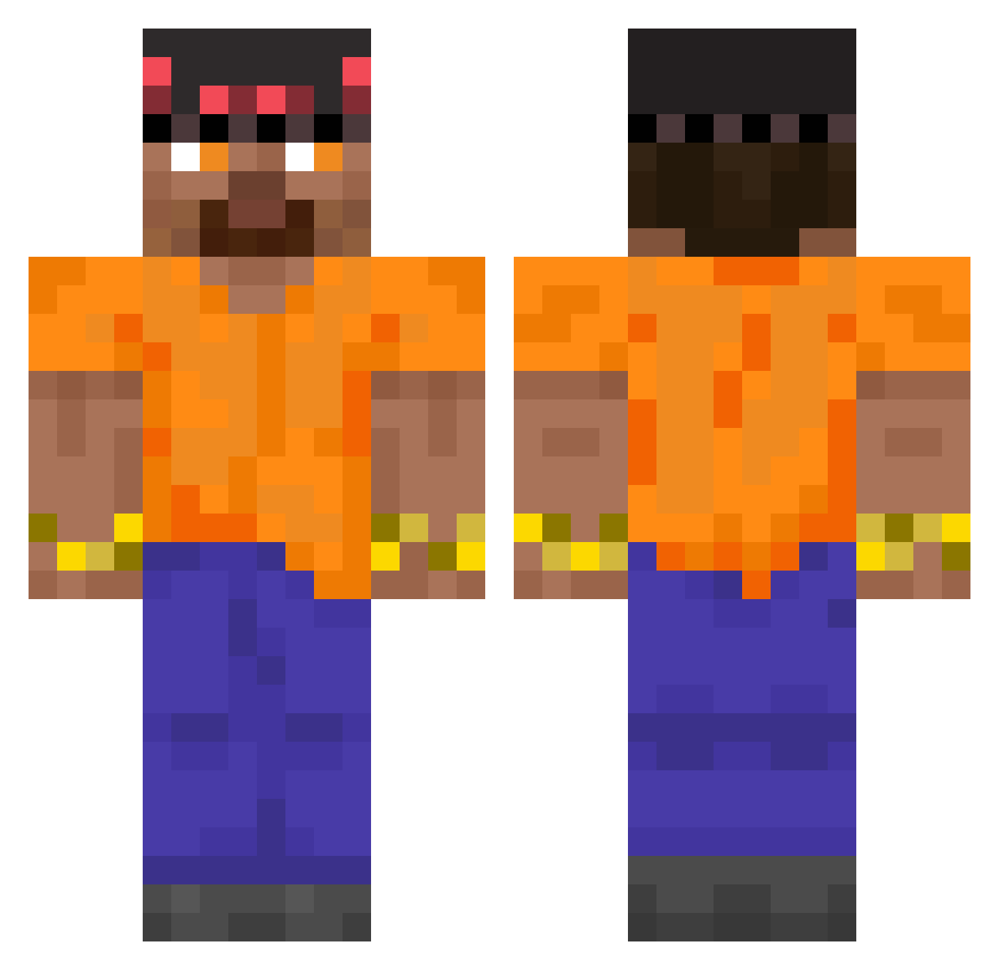zyuku Minecraft skin, front and back view