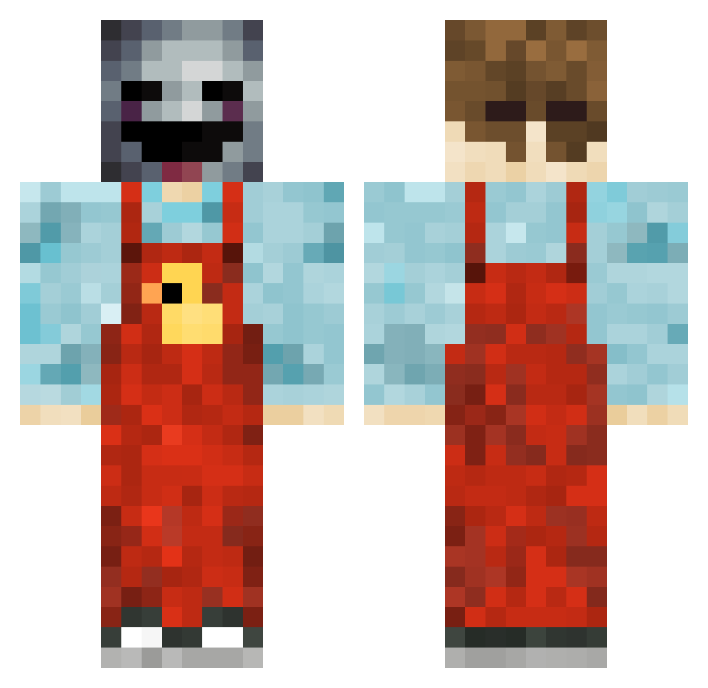 nikoxxxxx Minecraft skin, front and back view