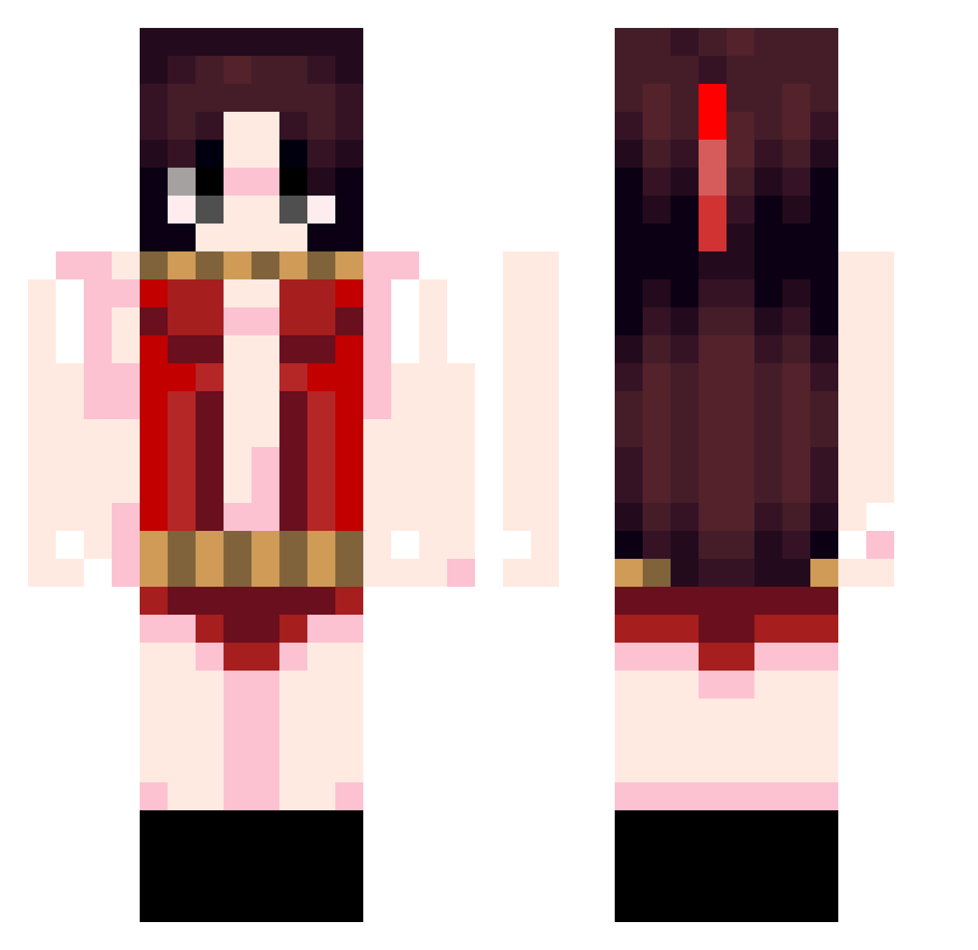 Mirandaviola Minecraft skin, front and back view