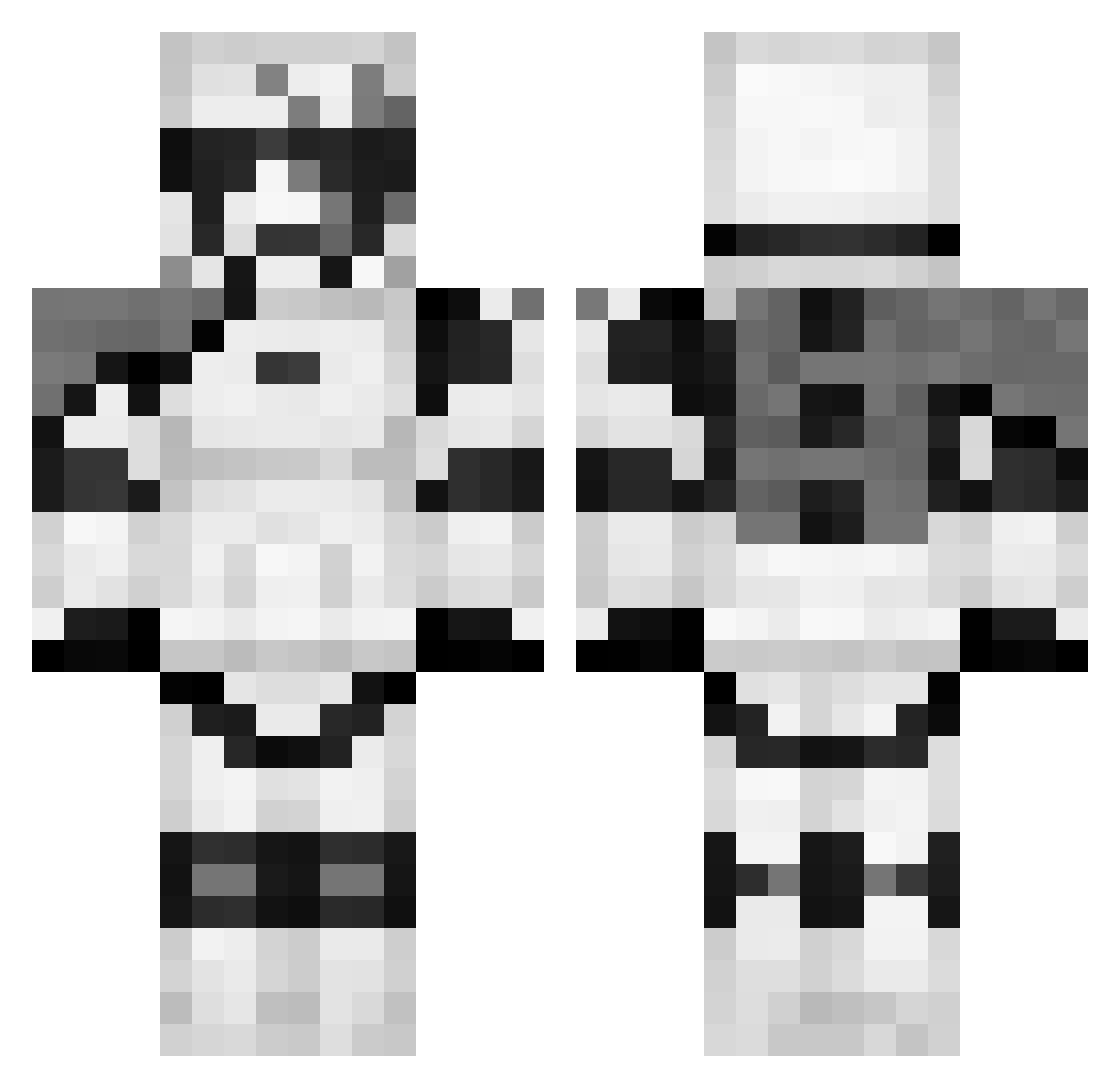 Roiman980 Minecraft skin, front and back view