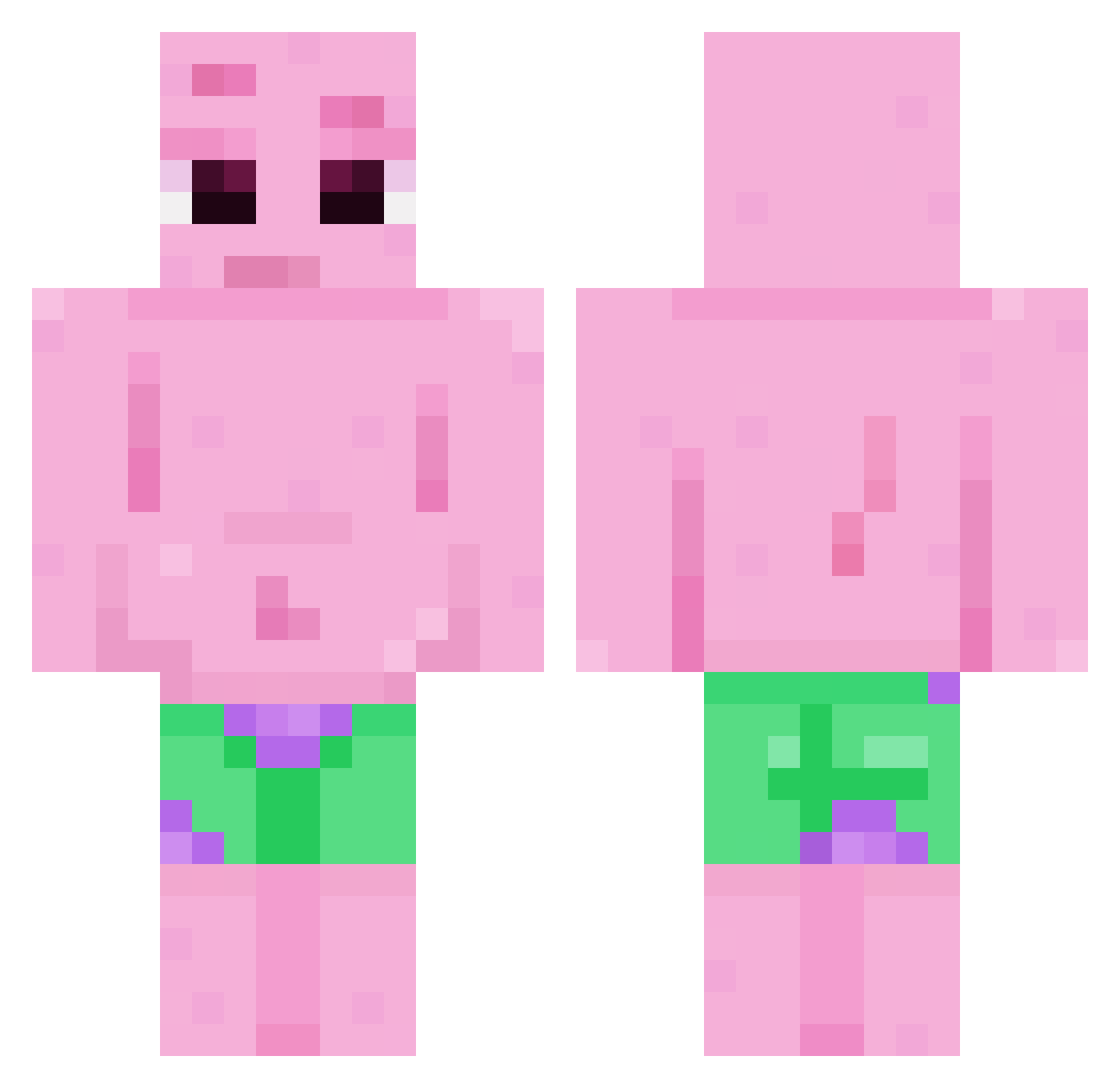 Shrec Minecraft skin, front and back view