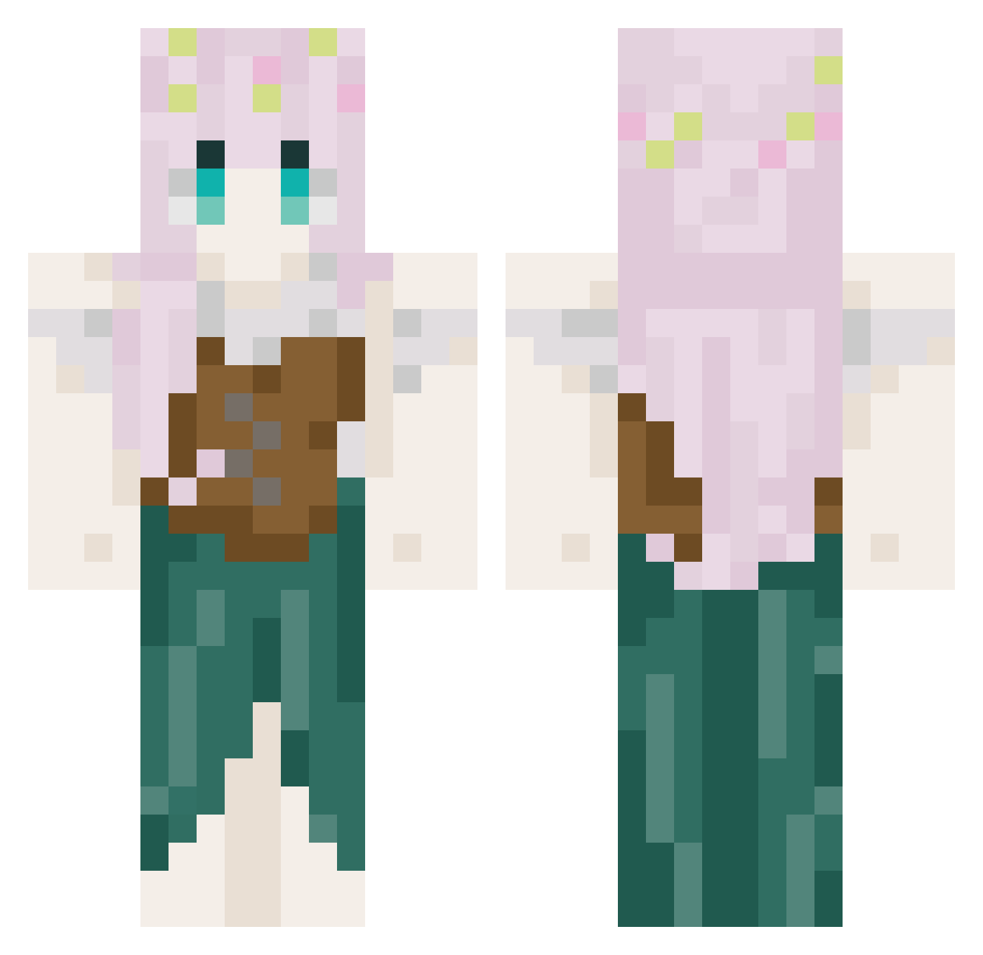 dilemmatic Minecraft skin, front and back view