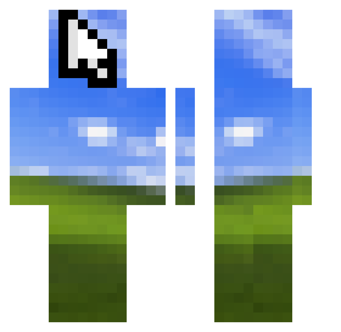 smol_bot_smort Minecraft skin, front and back view
