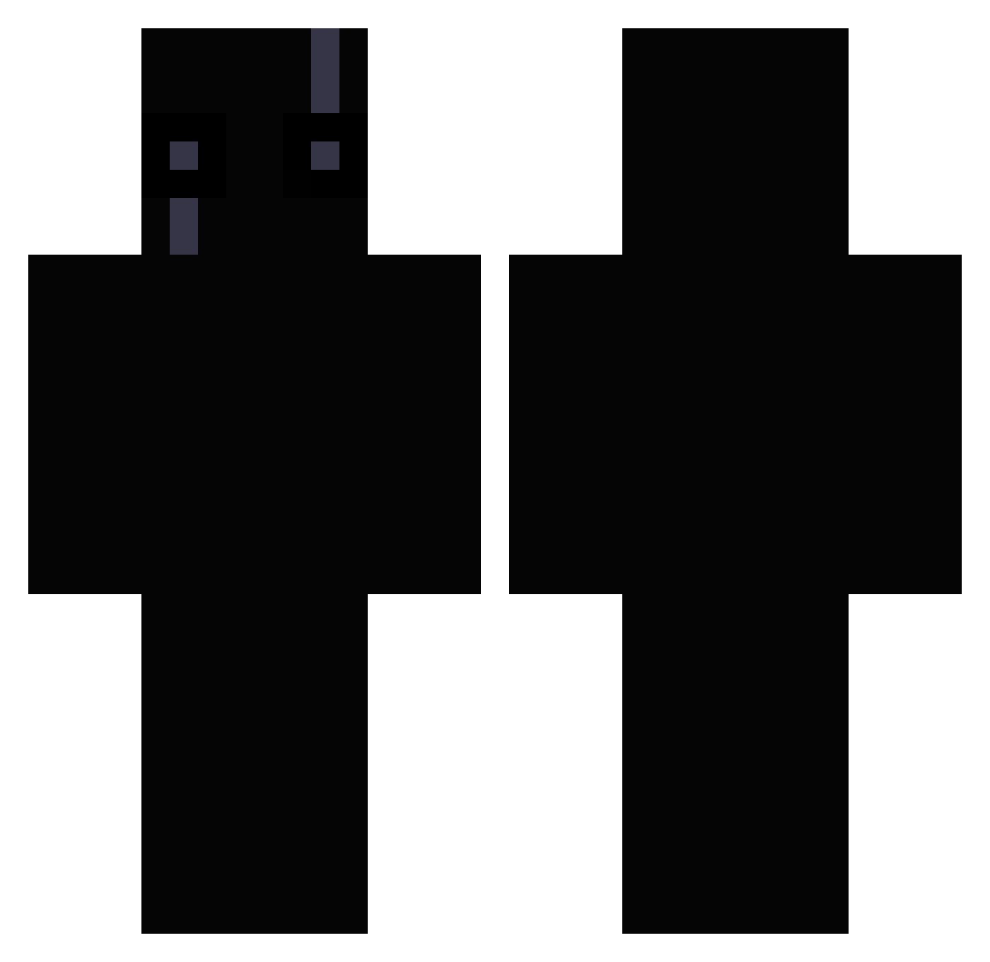 kofeinas Minecraft skin, front and back view