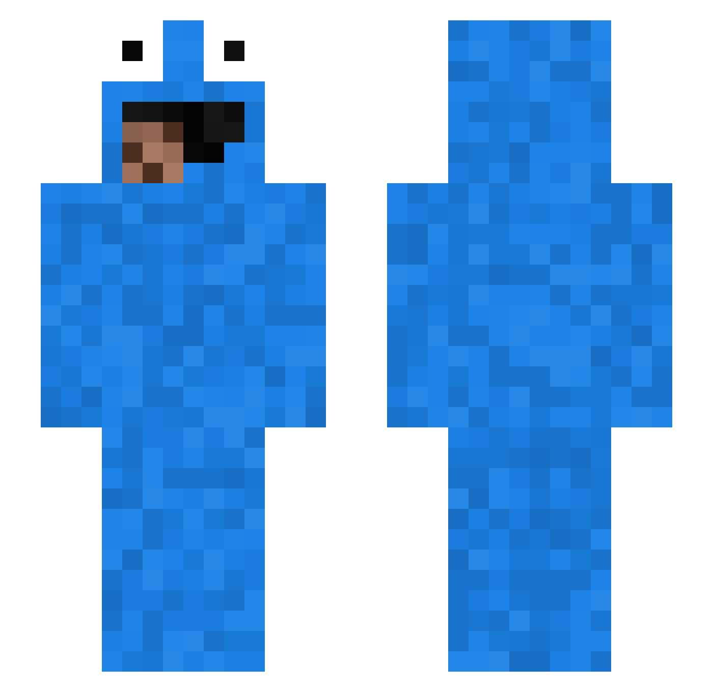 Lxn4r Minecraft skin, front and back view