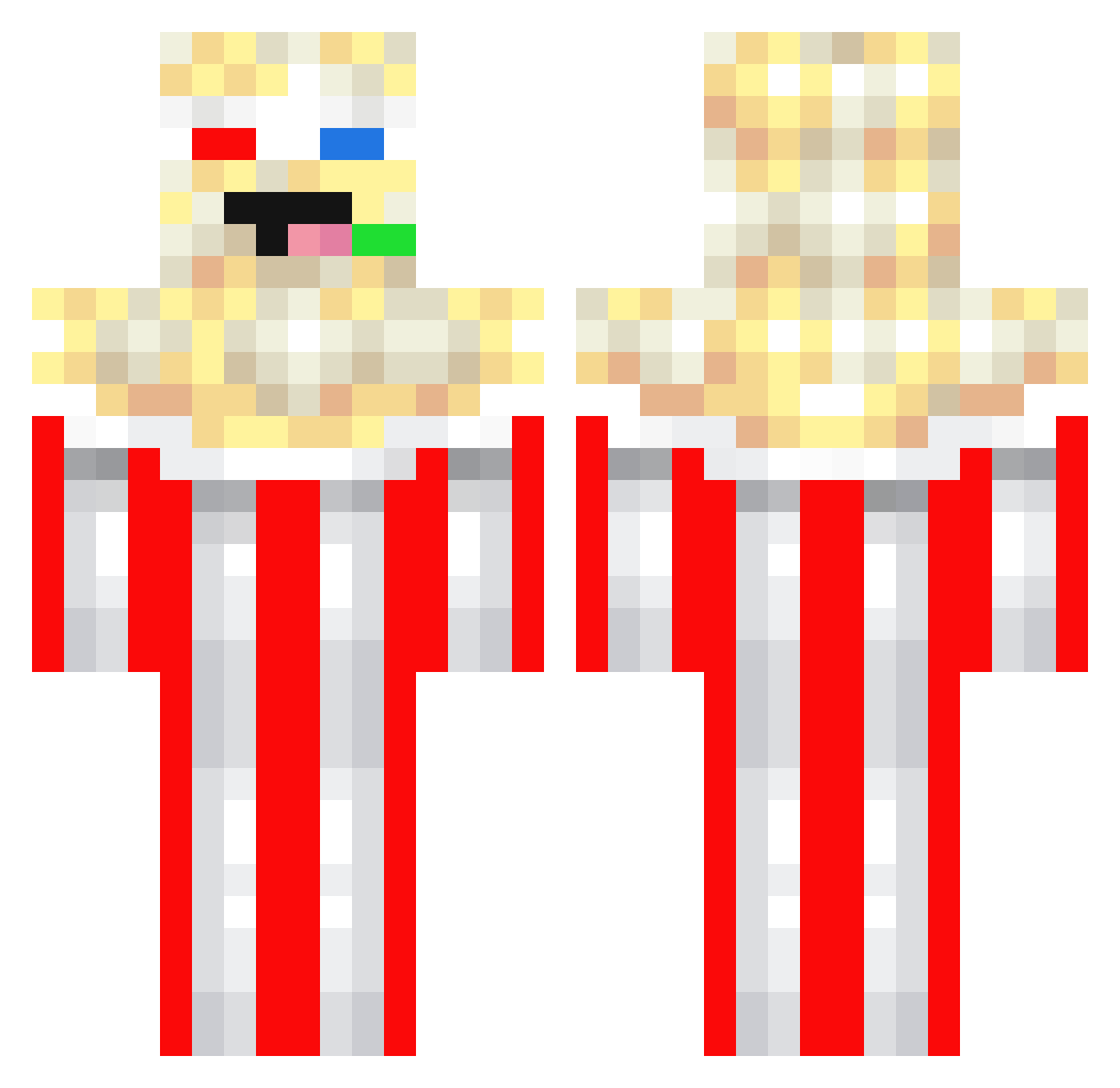 oneloc Minecraft skin, front and back view