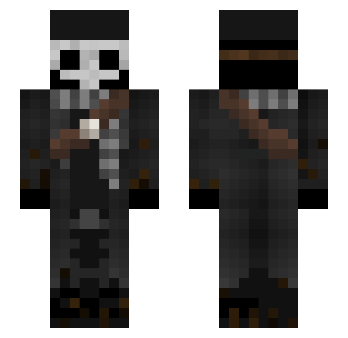 MrDrButthurt Minecraft skin, front and back view