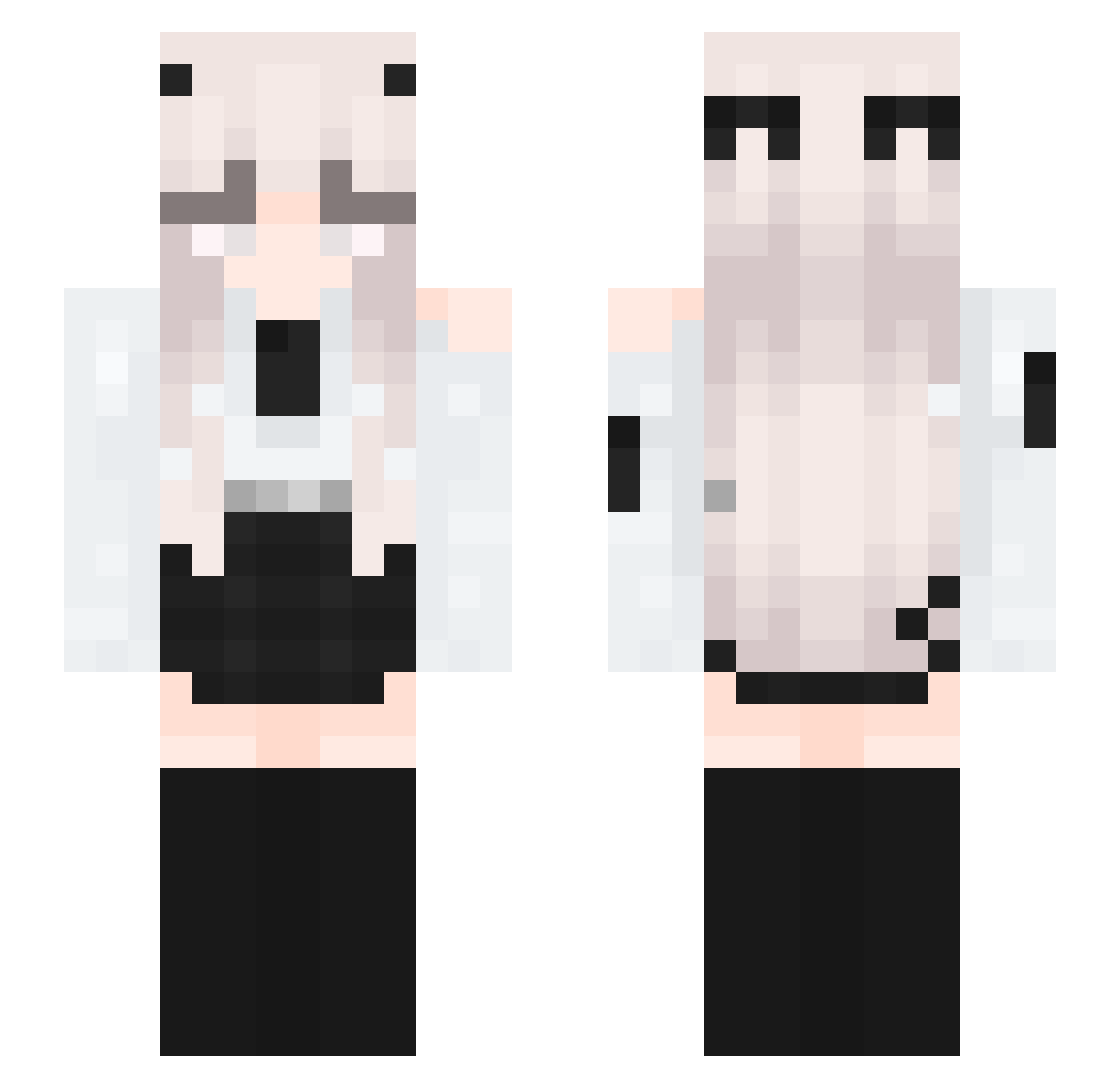 EndToMe Minecraft skin, front and back view