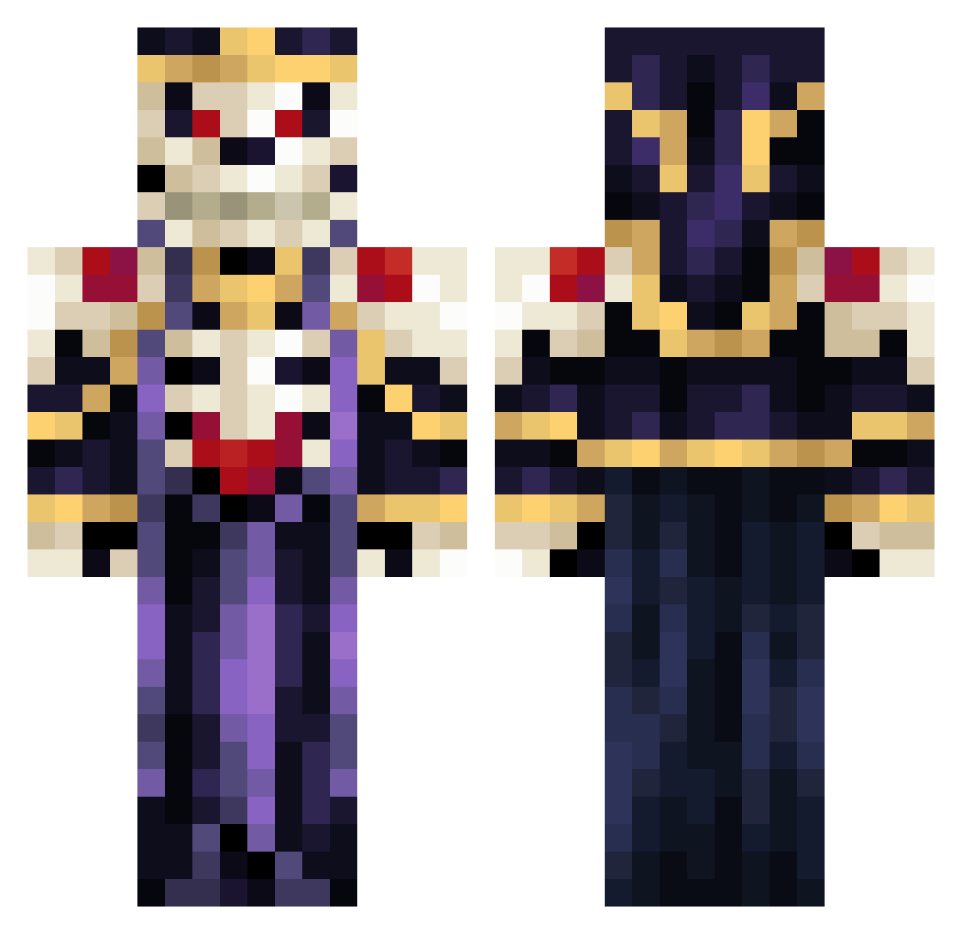 Master_Twiddles Minecraft skin, front and back view