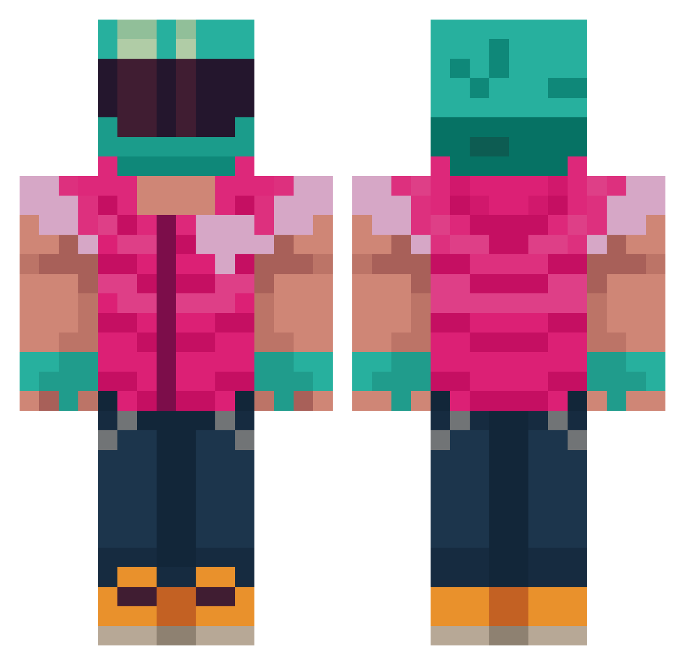 MaterLife Minecraft skin, front and back view