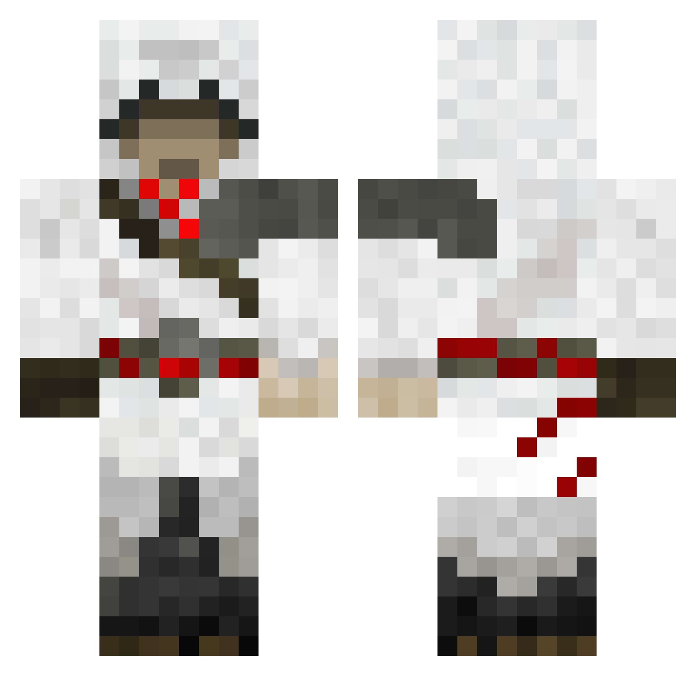 Moredigg Minecraft skin, front and back view