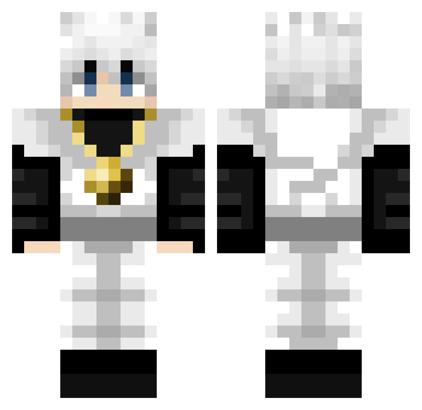 LUCIOUP Minecraft skin, front and back view