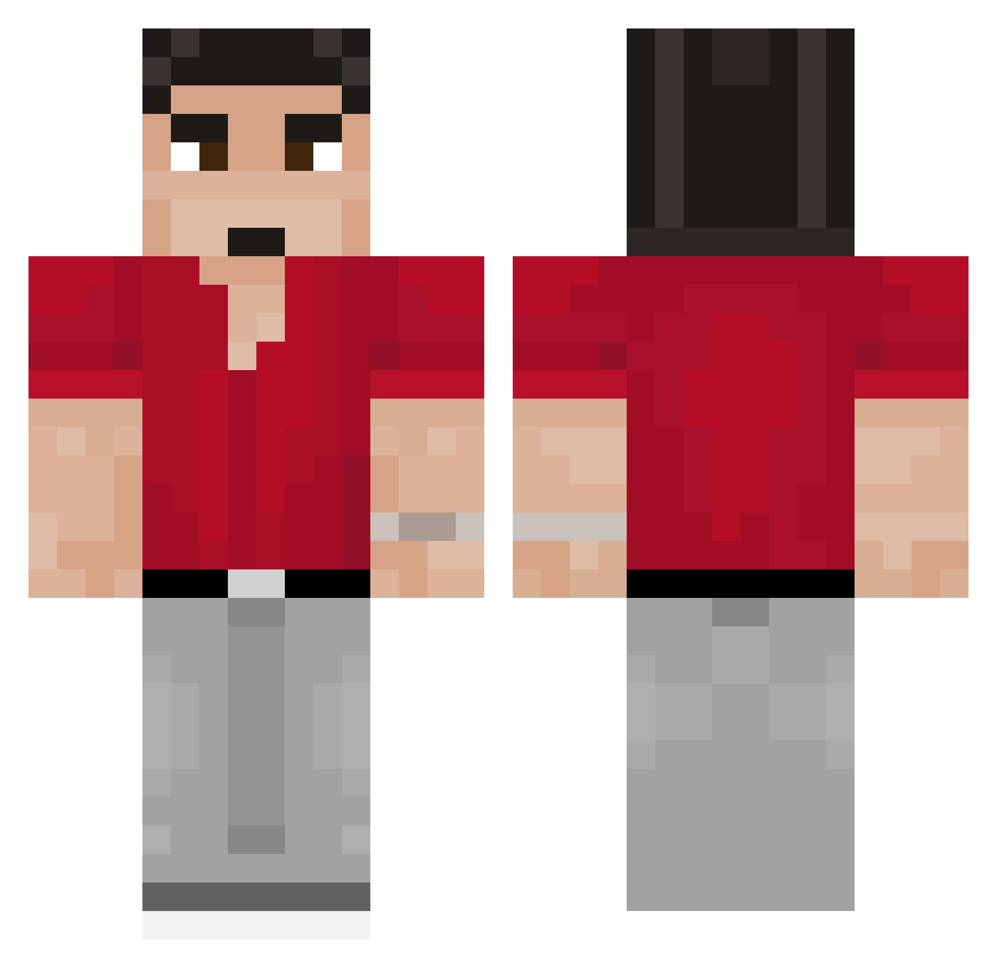 YUP1CH Minecraft skin, front and back view