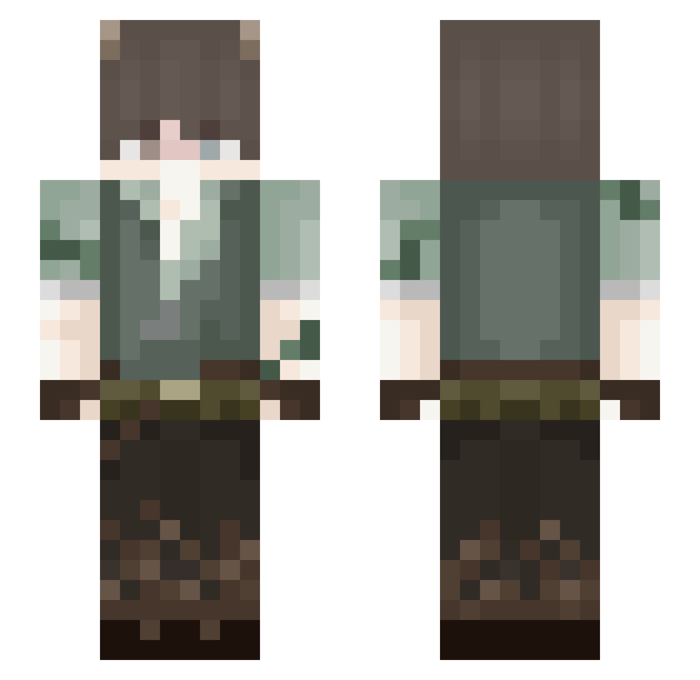 Snobby Minecraft skin, front and back view