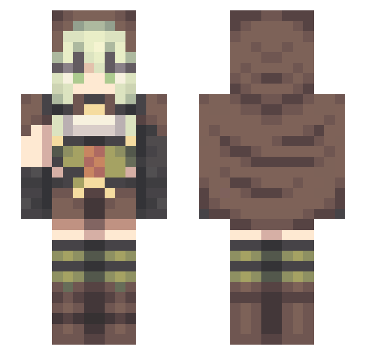 yass14 Minecraft skin, front and back view