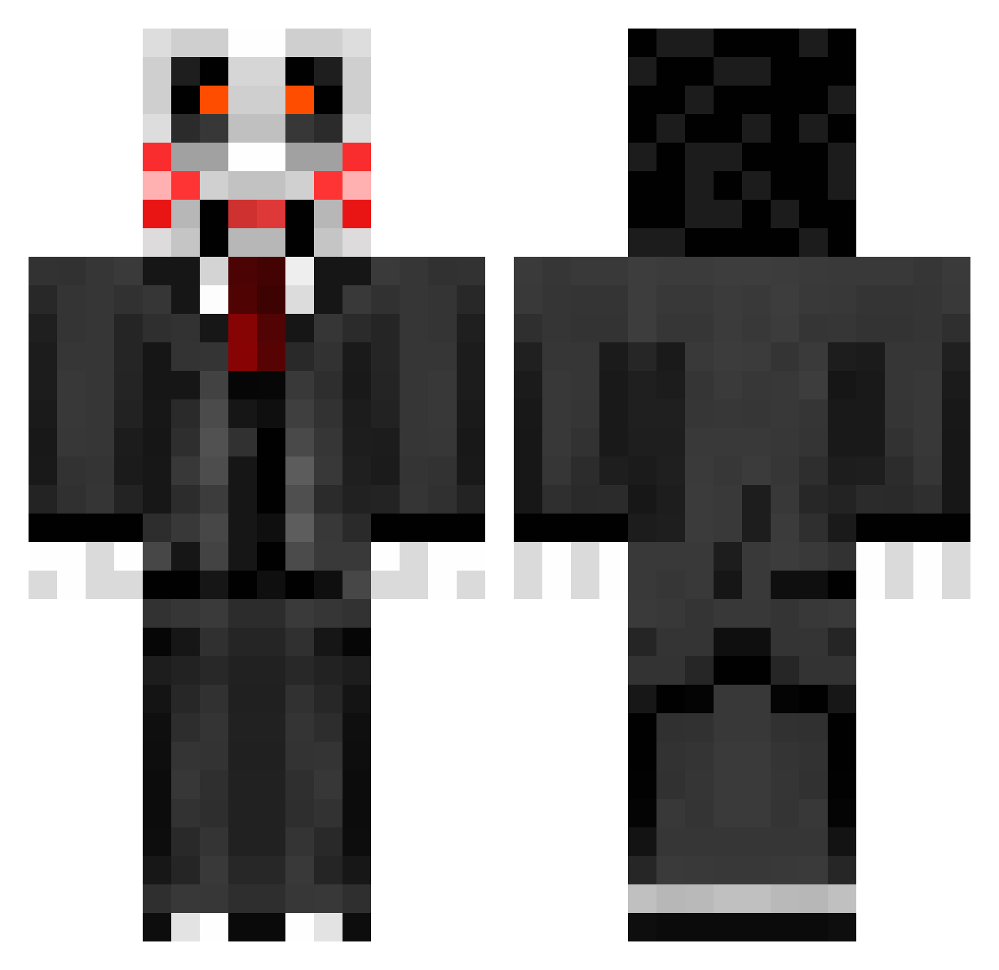 streaker Minecraft skin, front and back view