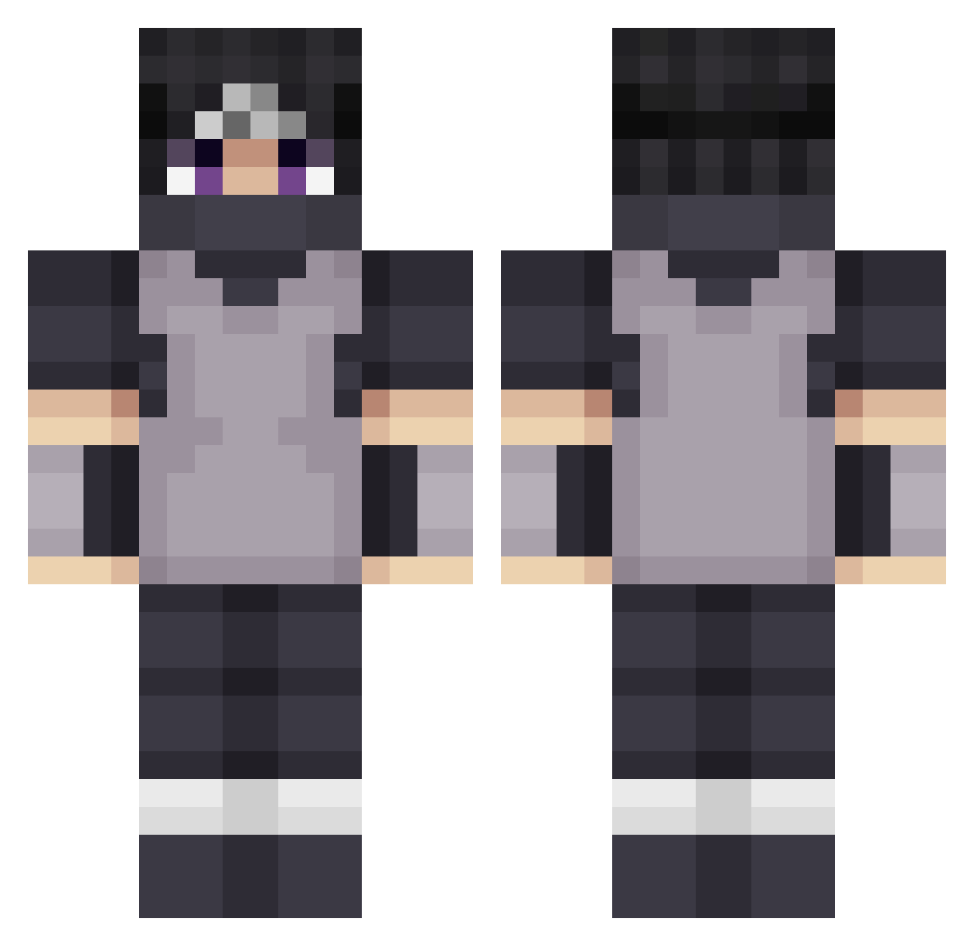 TheRealFuture Minecraft skin, front and back view