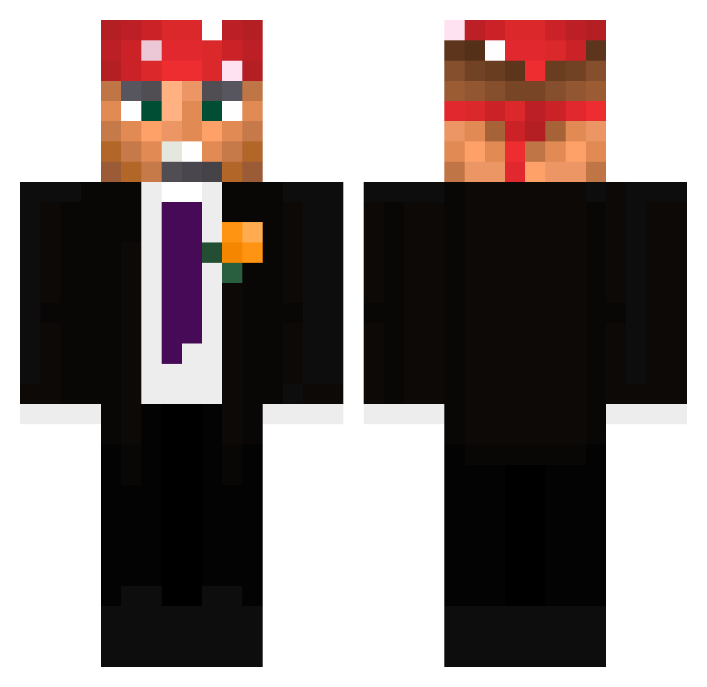 ZerckGamer Minecraft skin, front and back view