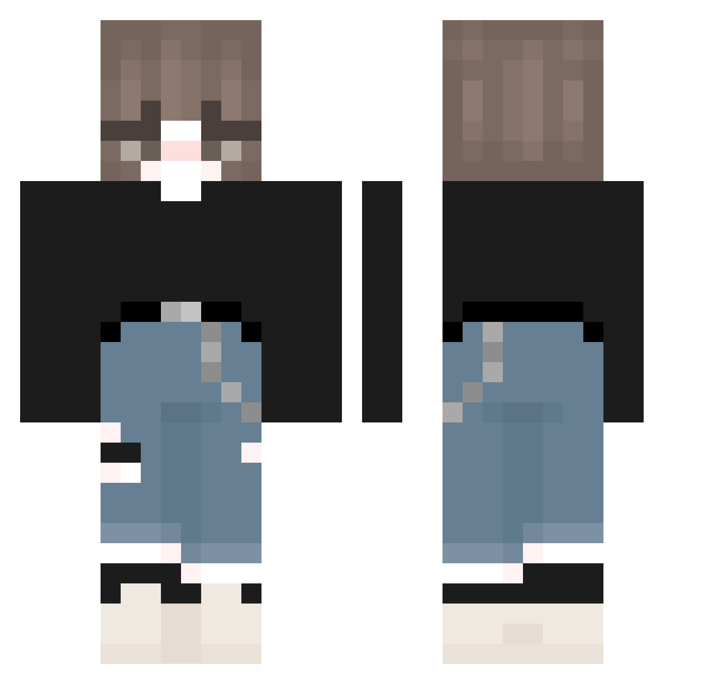 yeaha Minecraft skin, front and back view