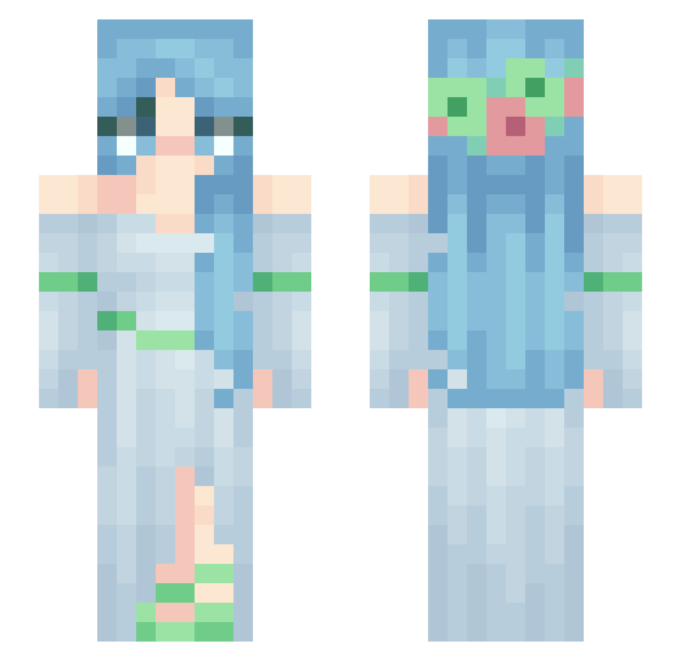 alicia1129391 Minecraft skin, front and back view