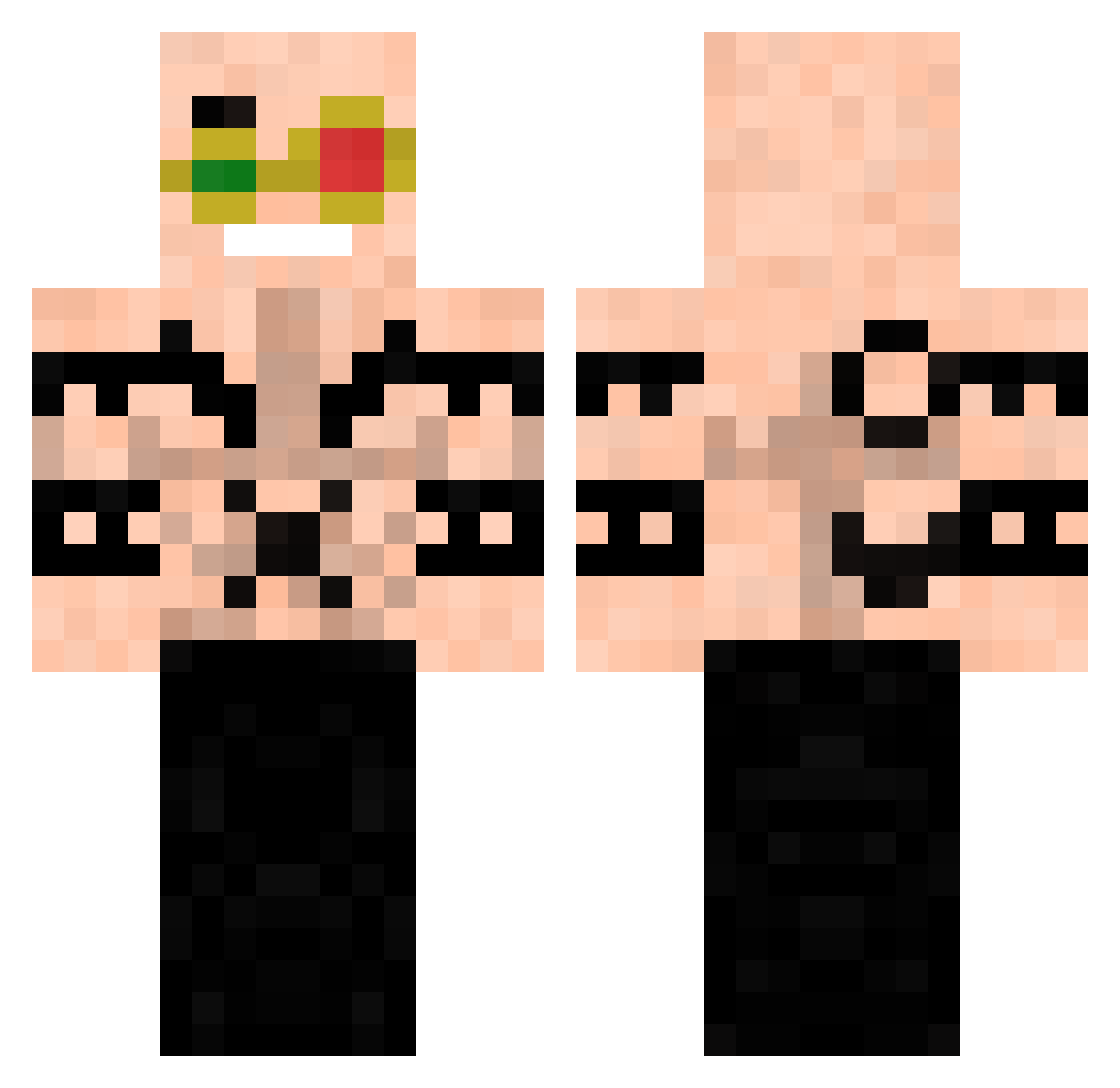 WaCKeN Minecraft skin, front and back view