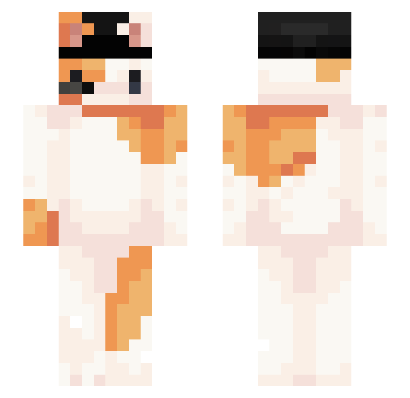 Leafer Minecraft skin, front and back view