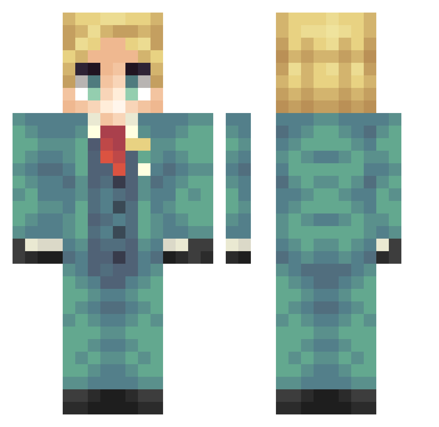 B15M4RK Minecraft skin, front and back view