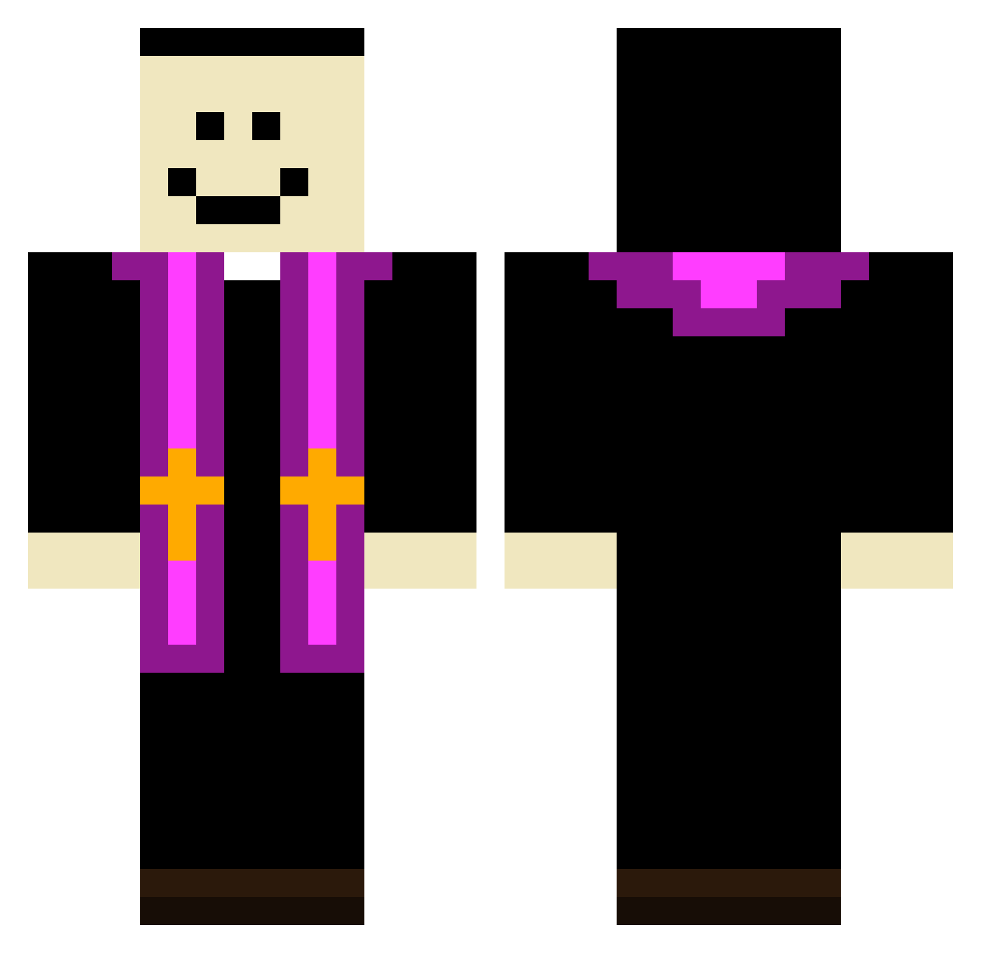 Ostehans Minecraft skin, front and back view