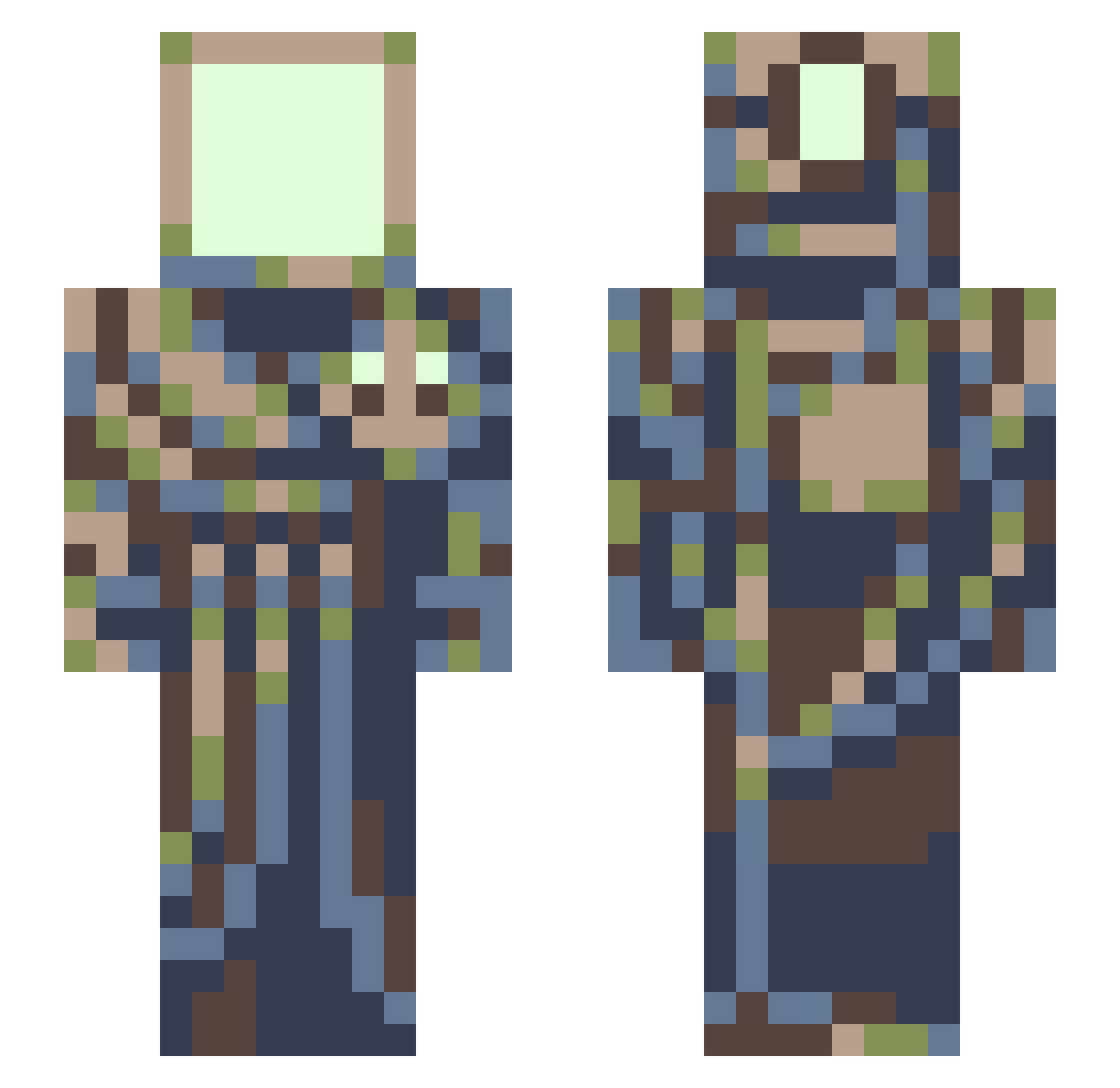 sad_styxx Minecraft skin, front and back view