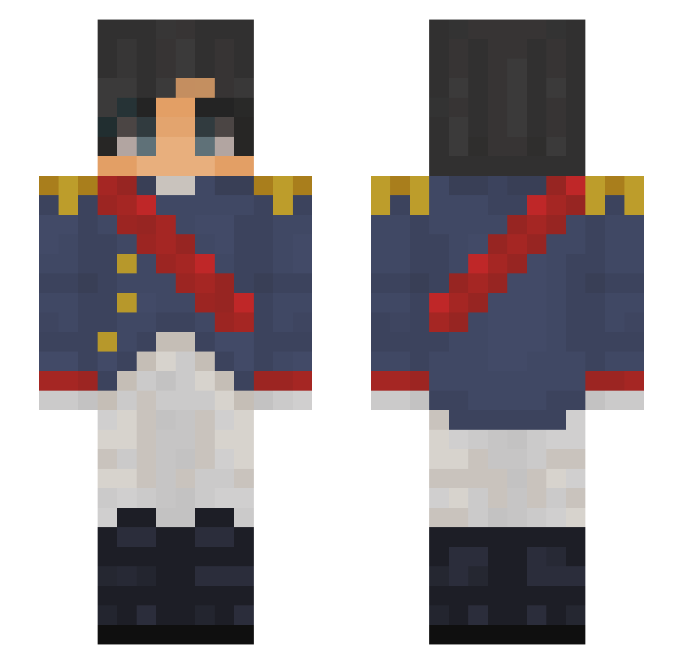 stirrer Minecraft skin, front and back view