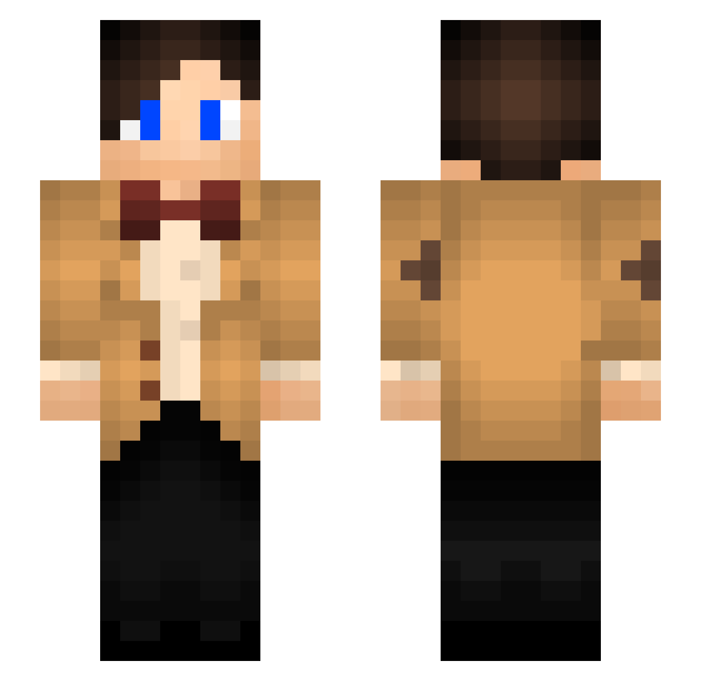 Eret Minecraft skin, front and back view