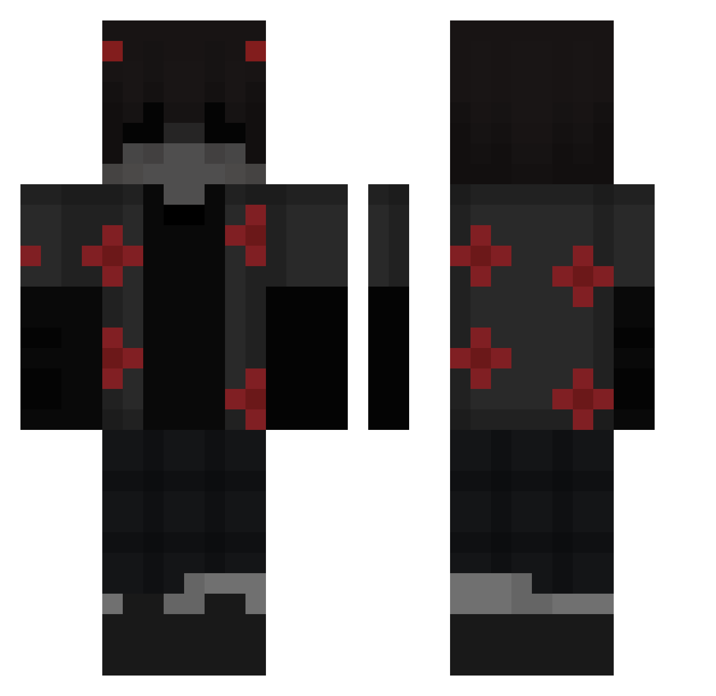 Wxuld Minecraft skin, front and back view