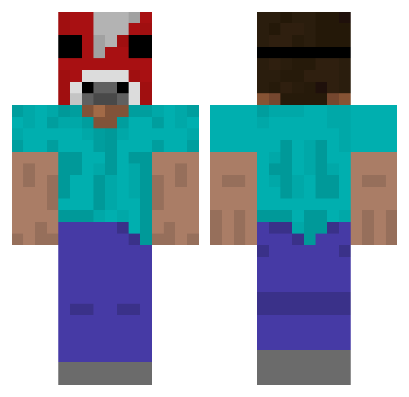 tylermelissa Minecraft skin, front and back view