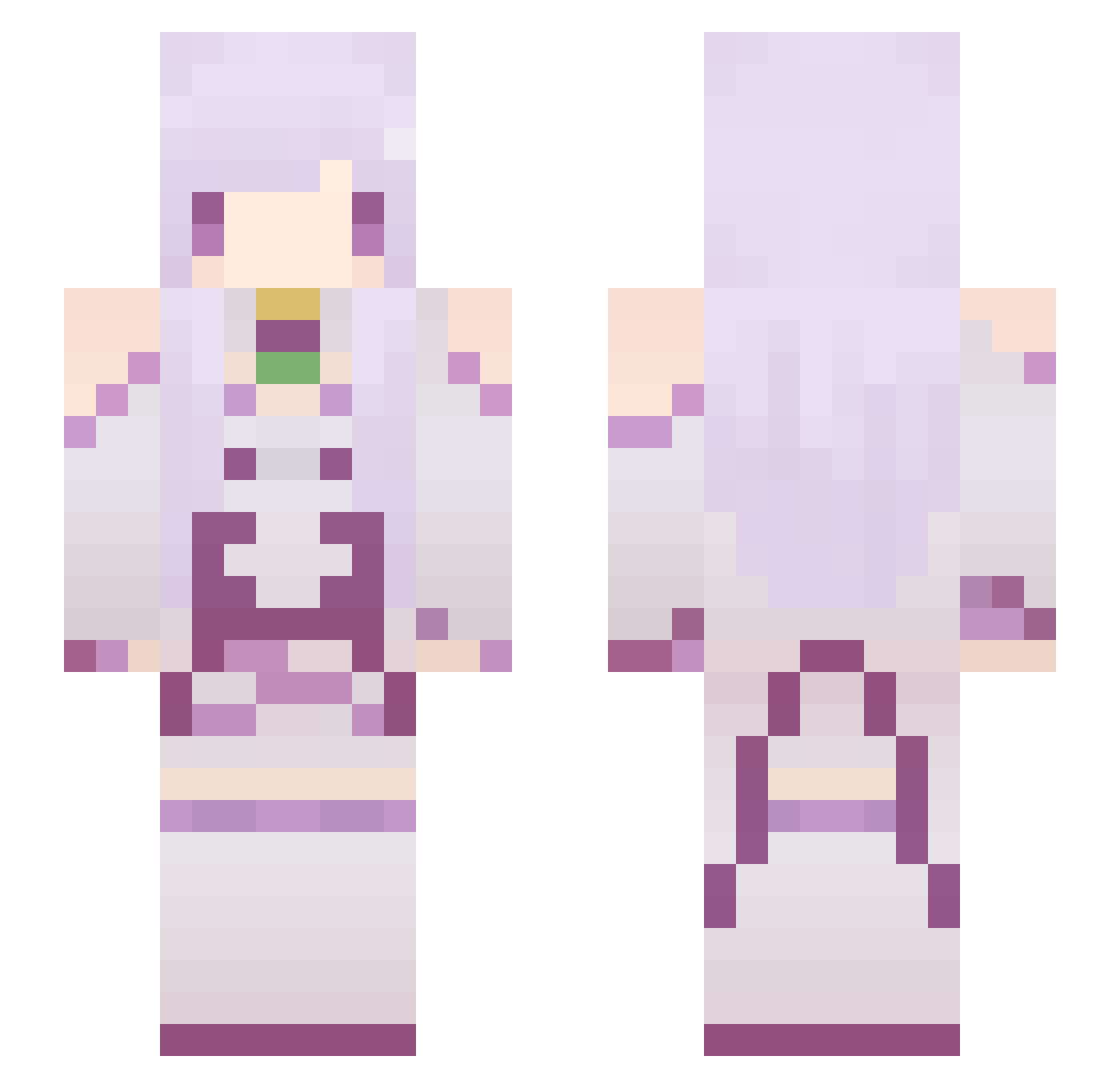 jellice Minecraft skin, front and back view