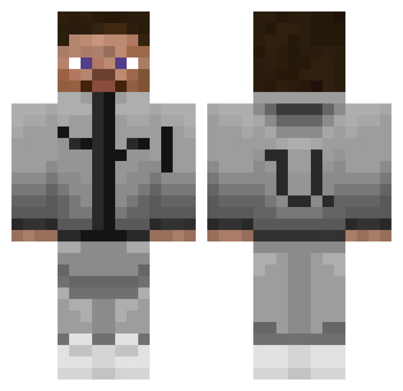 Spams1k Minecraft skin, front and back view