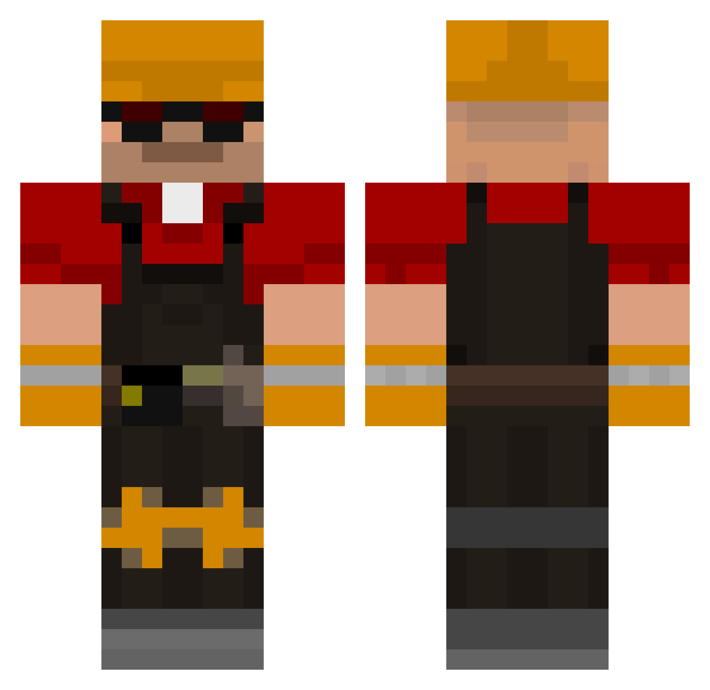 Rib Minecraft skin, front and back view