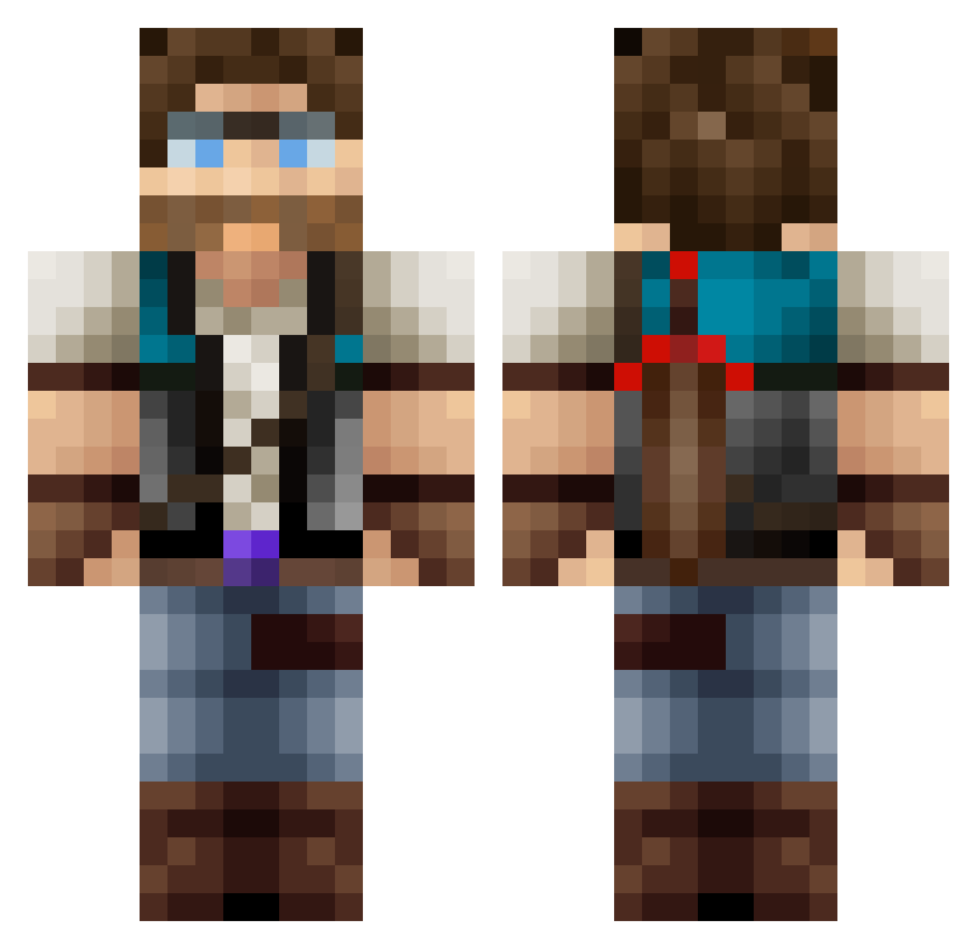 CAFRedblade Minecraft skin, front and back view