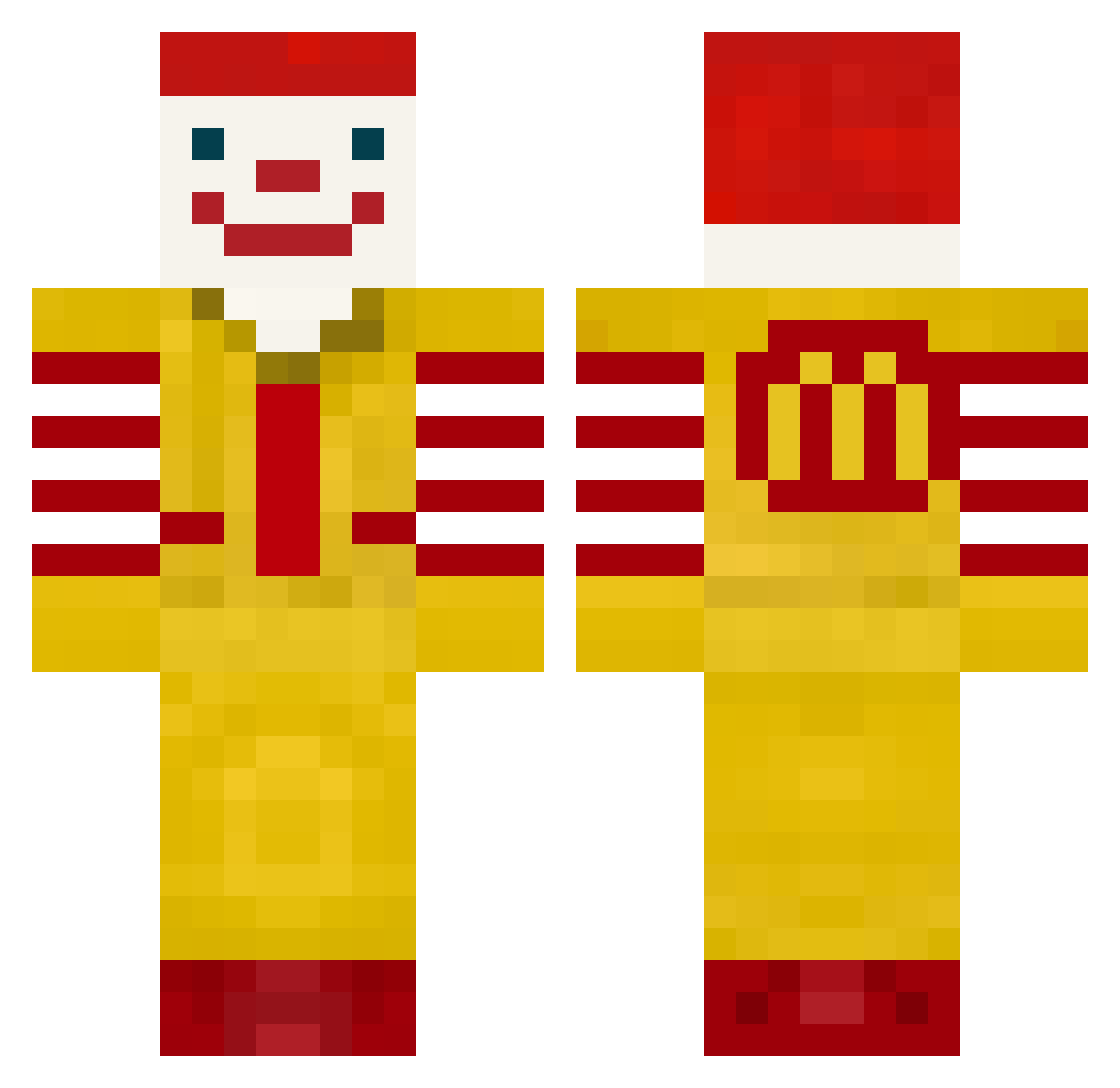 Fiddle Minecraft skin, front and back view
