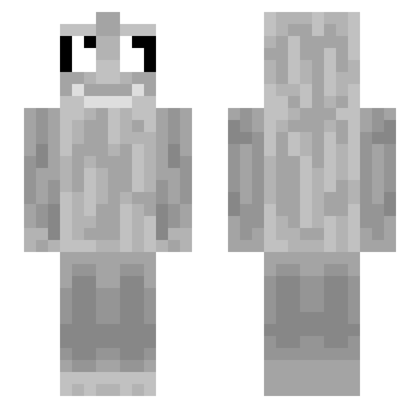 z1yro Minecraft skin, front and back view