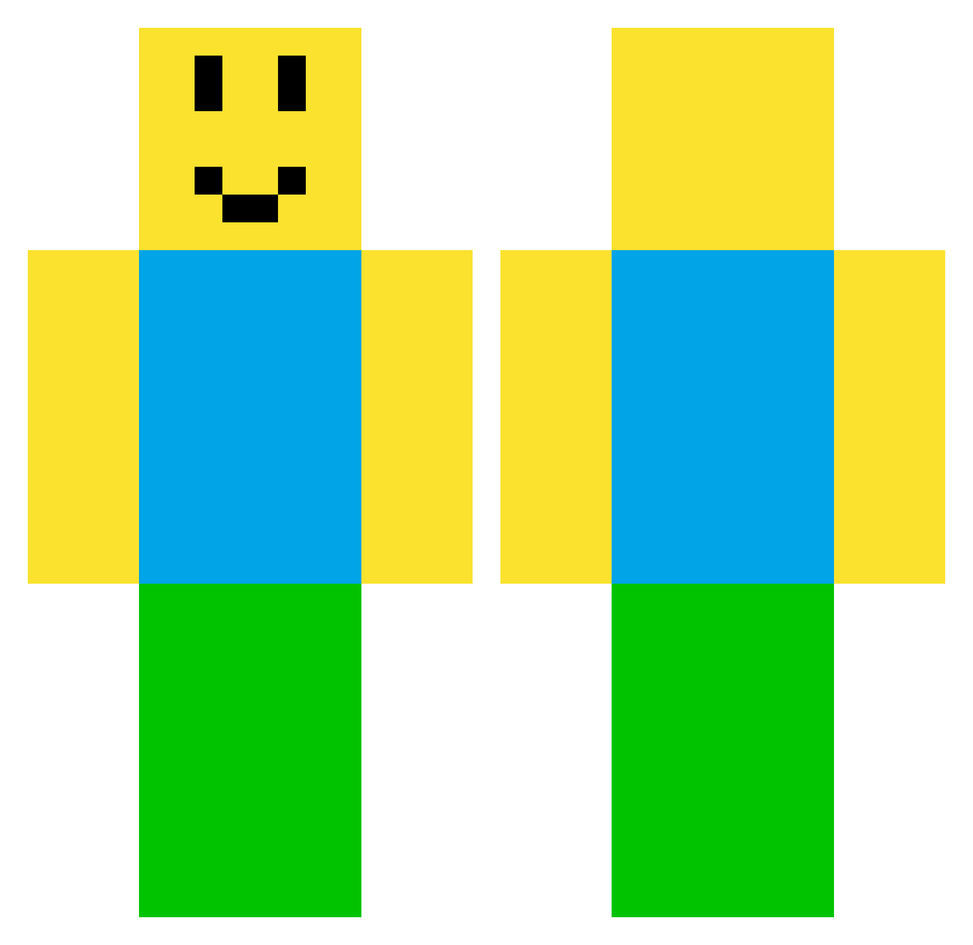 accountably Minecraft skin, front and back view
