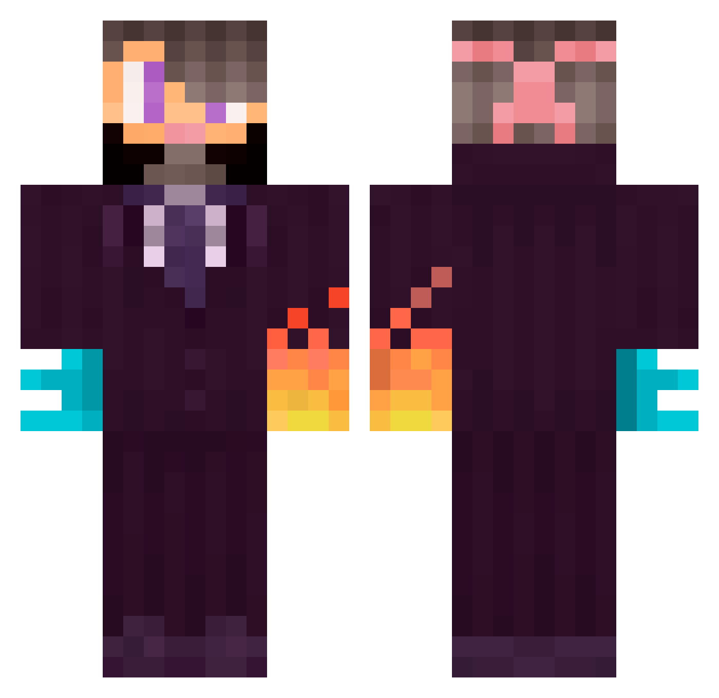 NeblAT Minecraft skin, front and back view