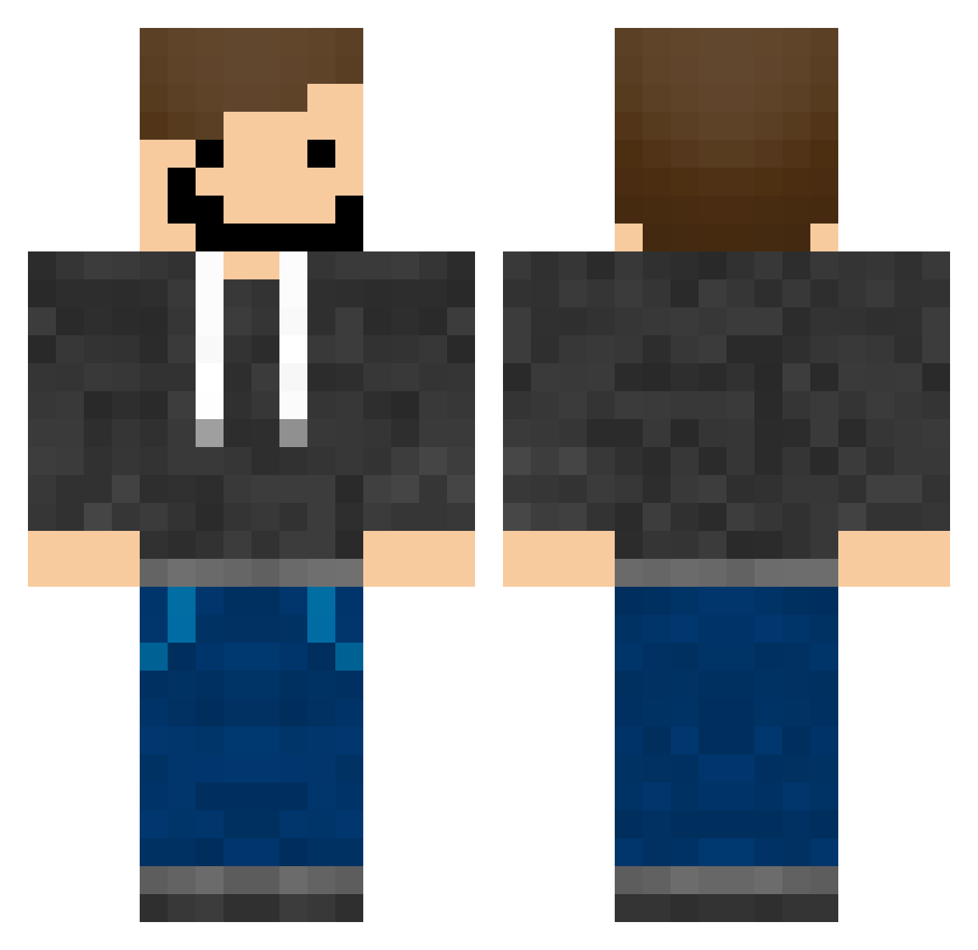 0W5 Minecraft skin, front and back view