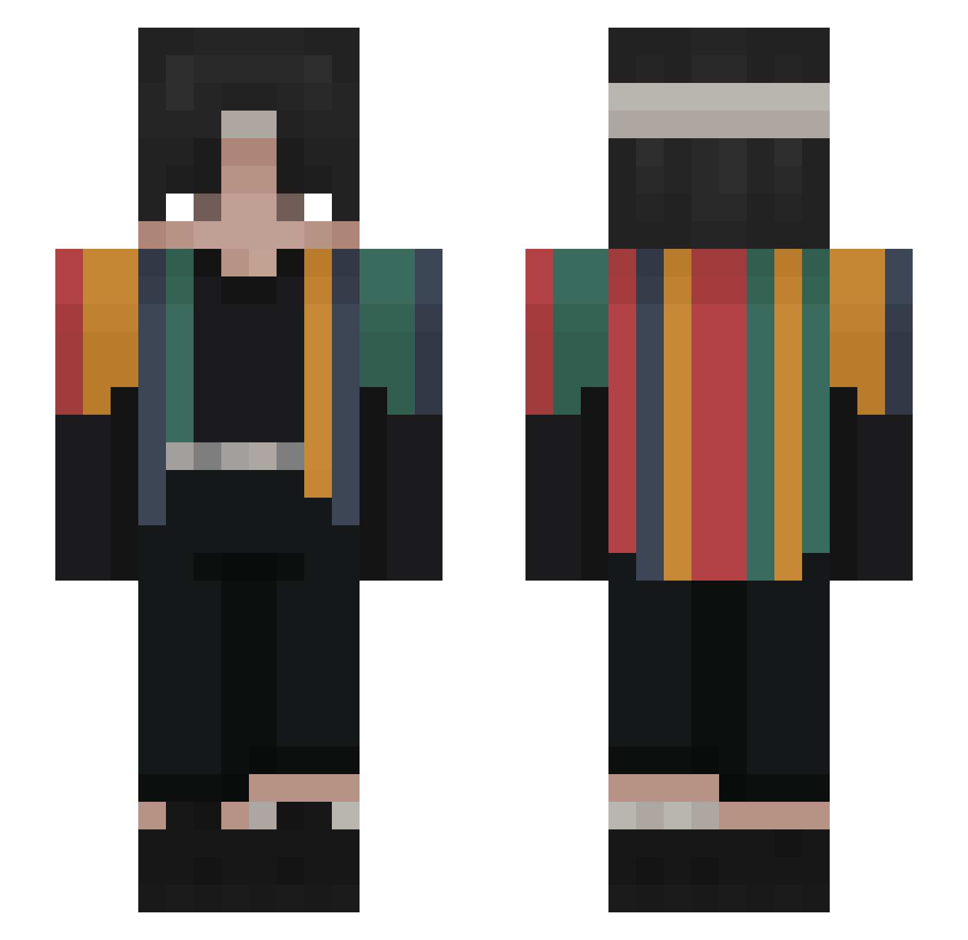 CajitaDeGalletas Minecraft skin, front and back view