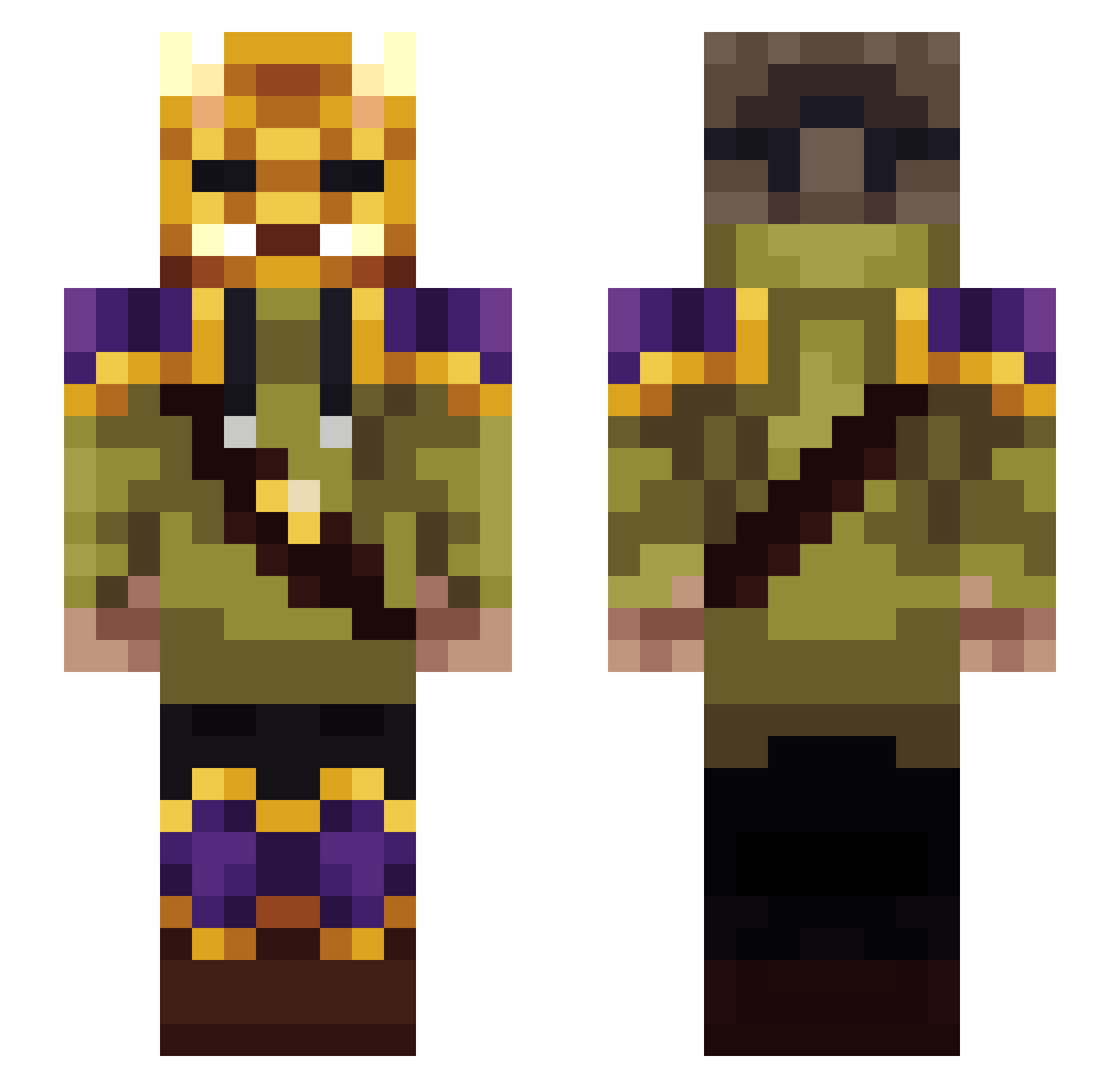 FerreMC Minecraft skin, front and back view